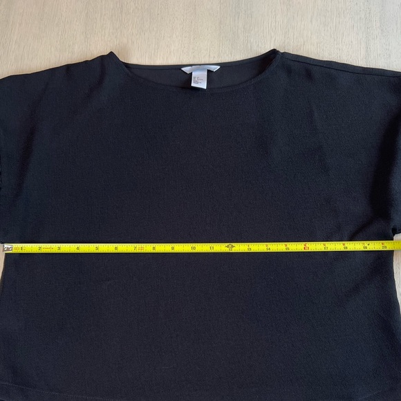 Women’s H&M Black Wide-cut‎ Top Sheer Fringe Sleeves Size 4 - Picture 4 of 11